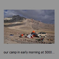 our camp in early morning at 5000m N of Sabancaya